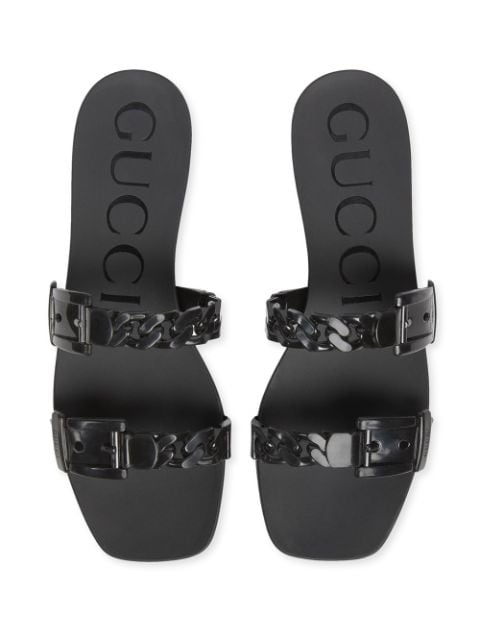 Gucci chain-strap slide sandals 