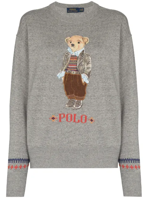 polo sweatshirt with teddy bear