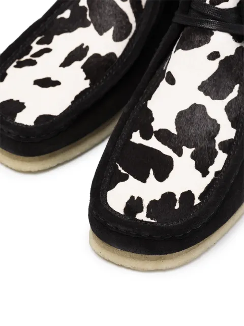 cow print clarks wallabees