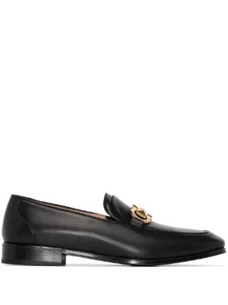 Salvatore ferragamo black leather loafers Clearance