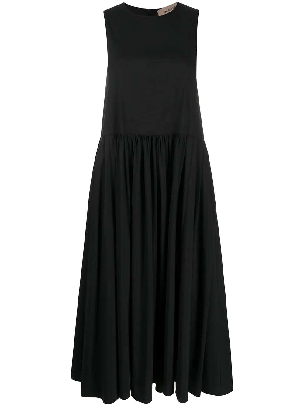 

Blanca Vita vestido midi fruncido sin mangas - Negro