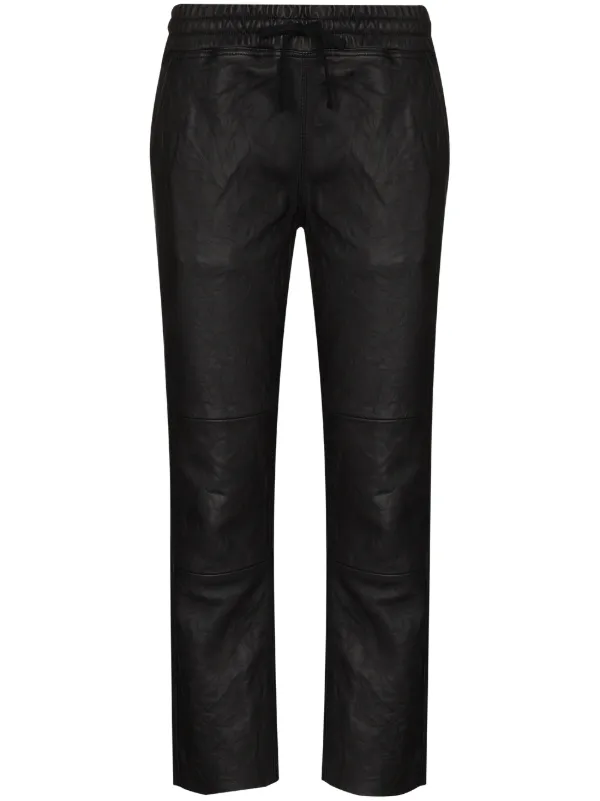 cropped leather trousers