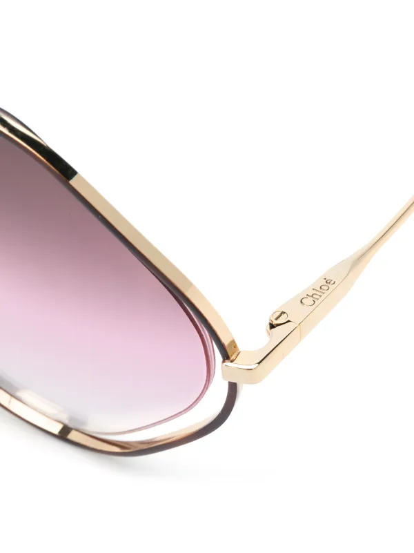chloe square aviator sunglasses