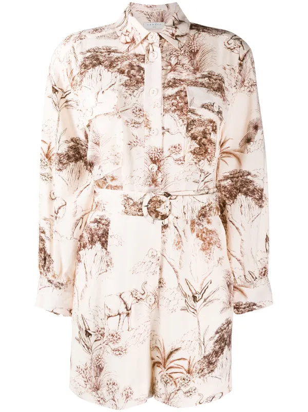 sandro floral jumpsuit