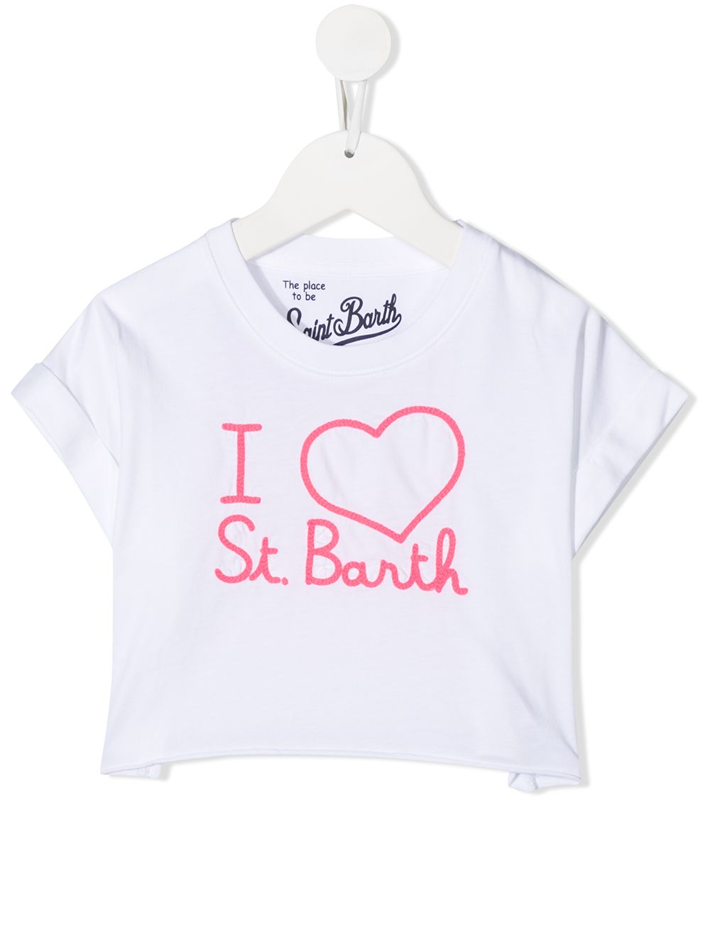 фото Mc2 saint barth kids футболка с вышивкой i love st. barth