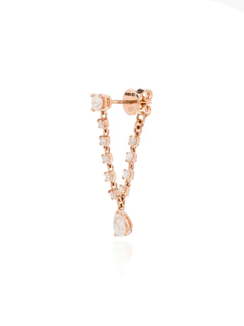 Anita Ko aretes Olivia en oro rosa de 18kt con diamantes