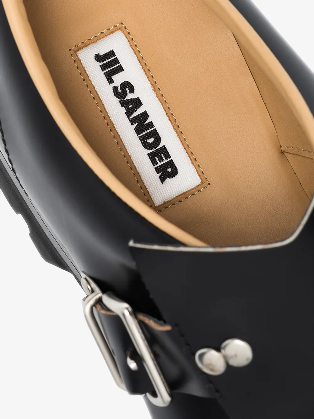 jil sander studded leather half boots JIL SANDER Glossed