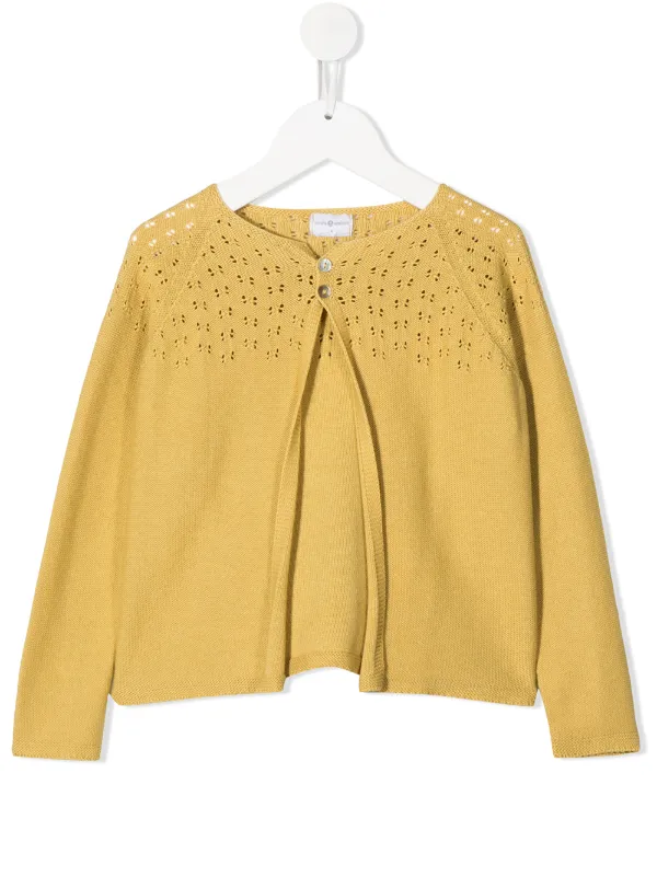 yellow open front cardigan
