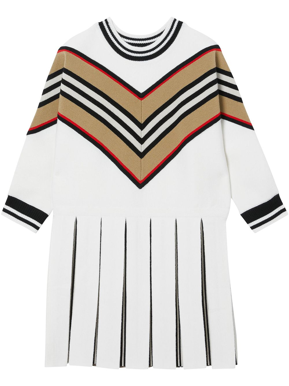 фото Burberry kids платье в полоску icon stripe с длинными рукавами