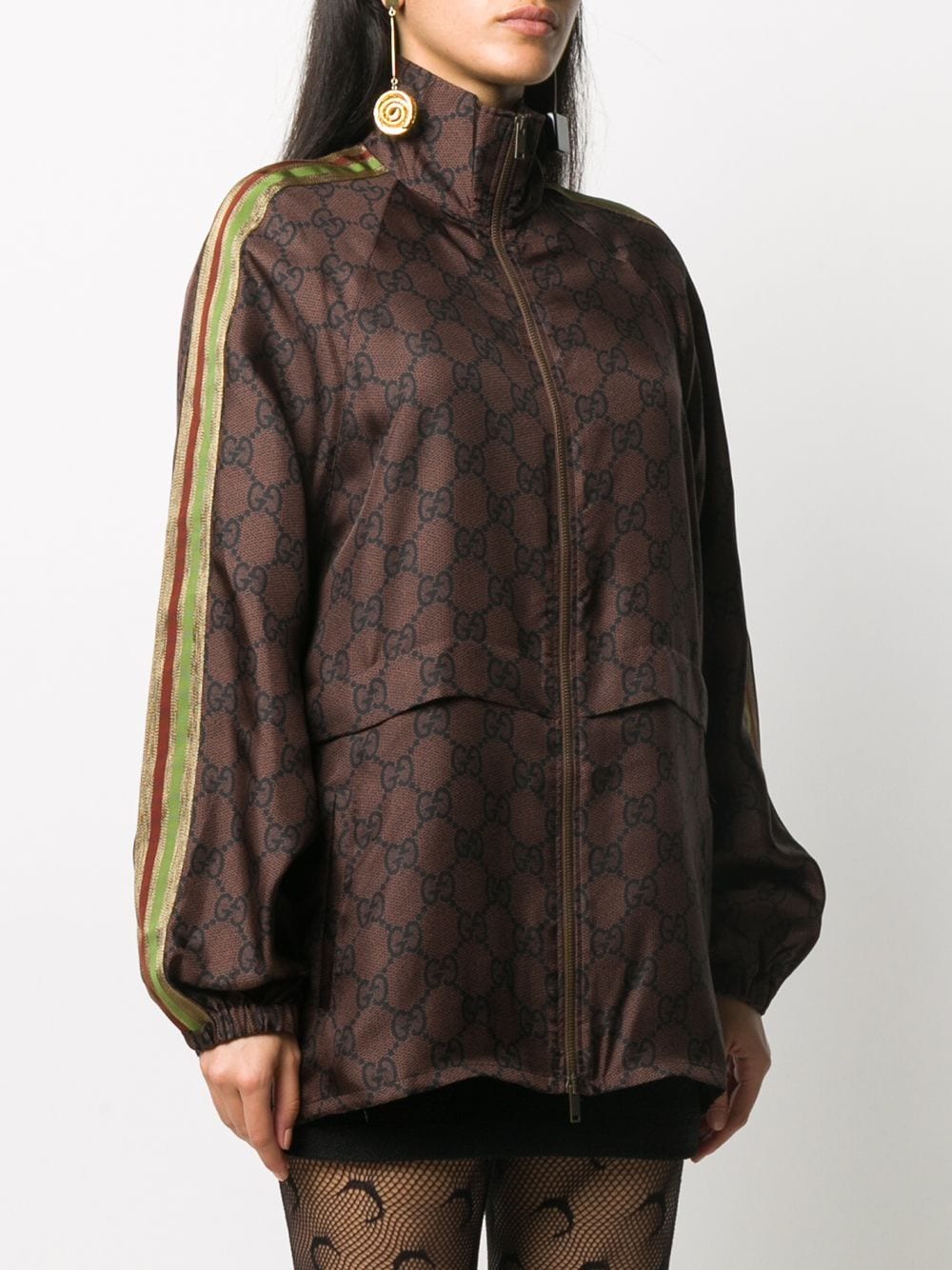 фото Gucci куртка на молнии с узором gg supreme