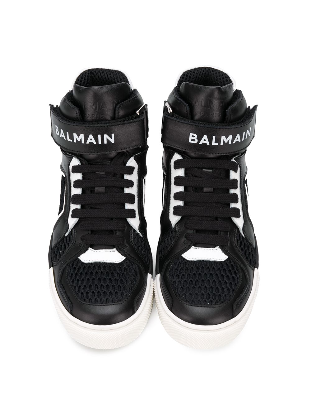 фото Balmain kids высокие кеды с логотипом