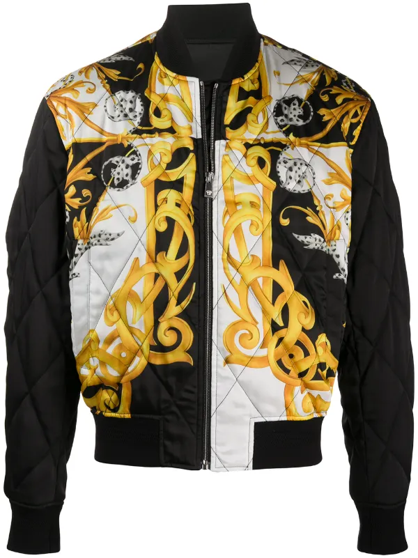 Versace Bomberjacke Mit Barock Print Farfetch Versace Bomberjacken für Herren Farfetch