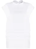 Peserico brass-embellished pleated top - White