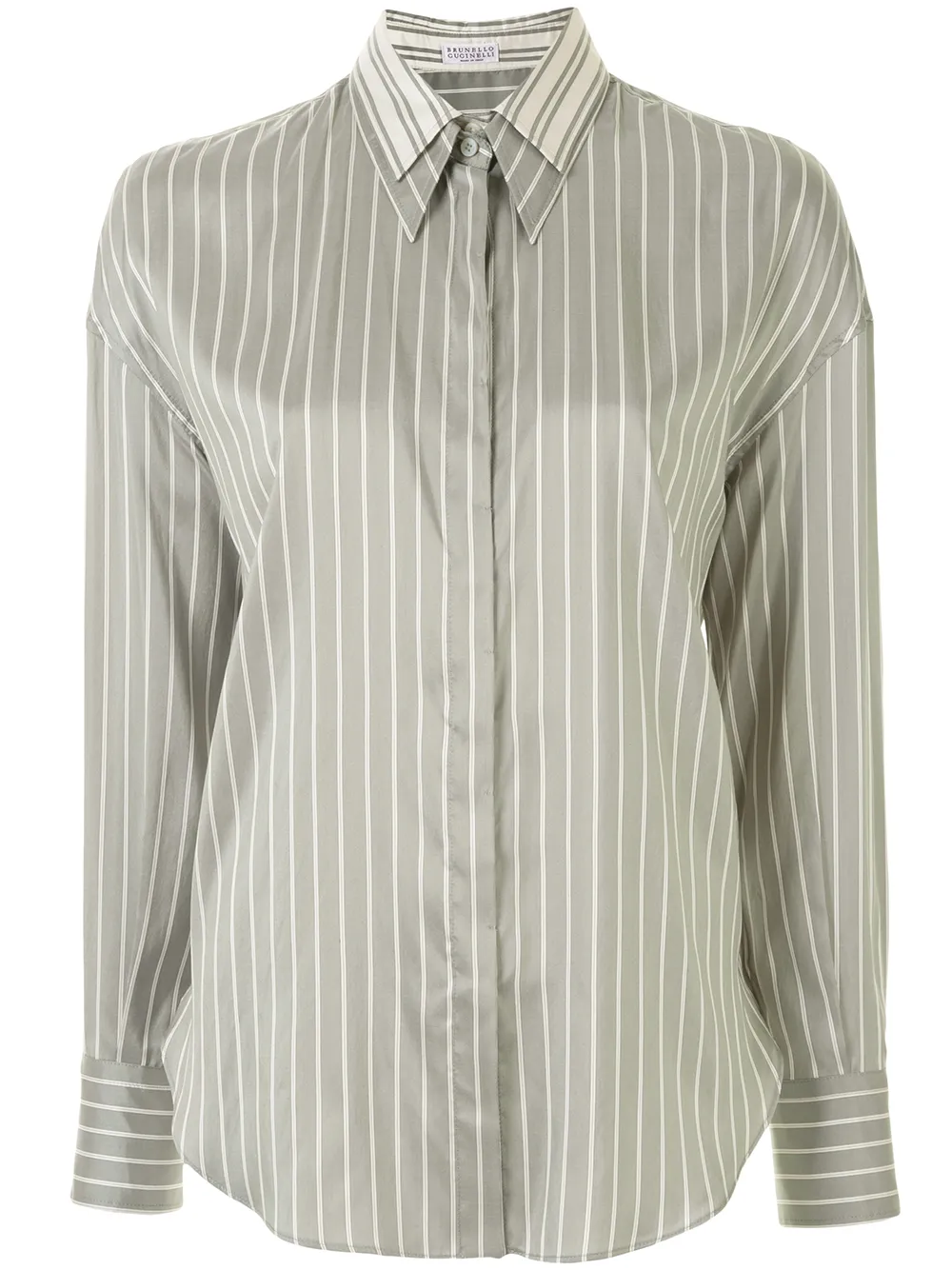 Brunello Cucinelli Blouse met dubbele kraag Groen
