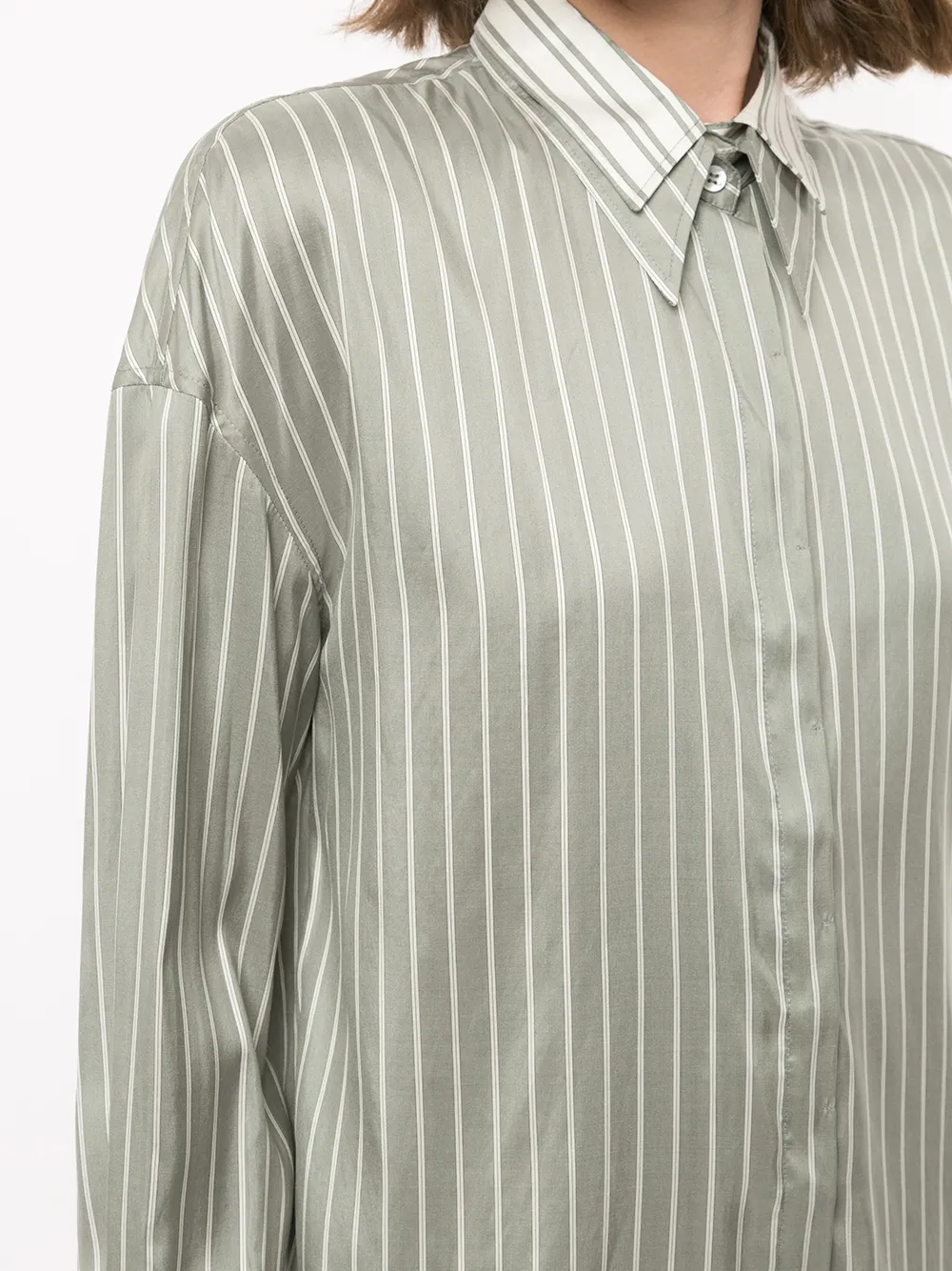 Brunello Cucinelli Blouse met dubbele kraag Groen