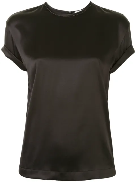 Brunello Cucinelli top con cuello redondo