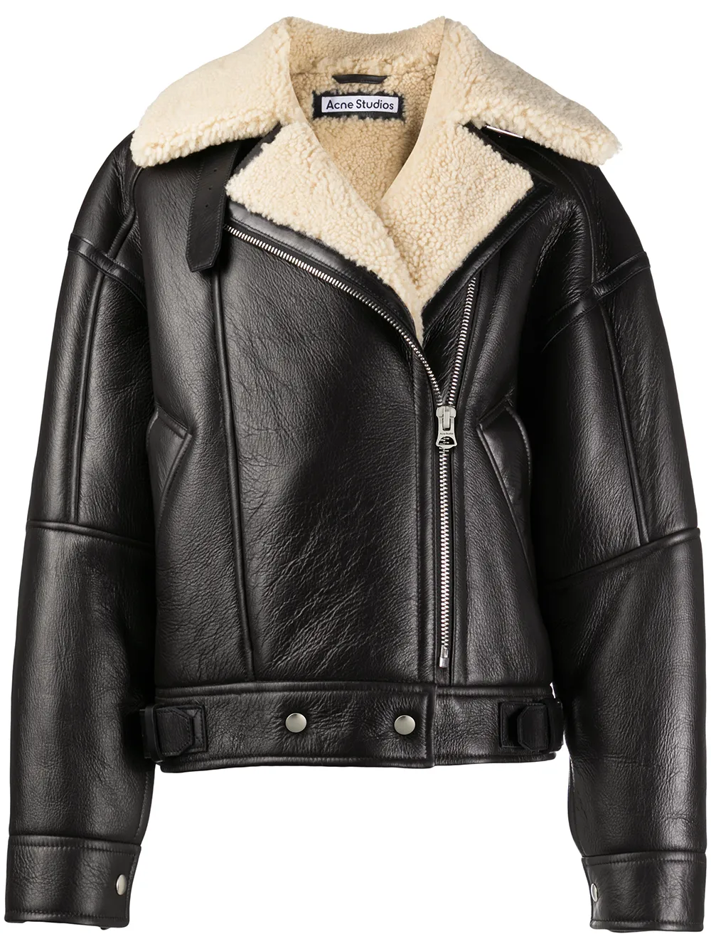 Acne Studios Calf Leather And Shearling Flight Jacket - Farfetch