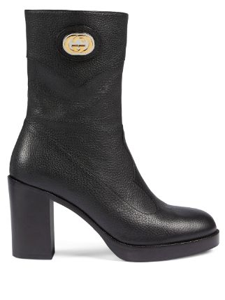 Gucci Leather High Heel Ankle Boots - Farfetch