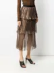 Self-Portrait metallic tiered pleated skirt