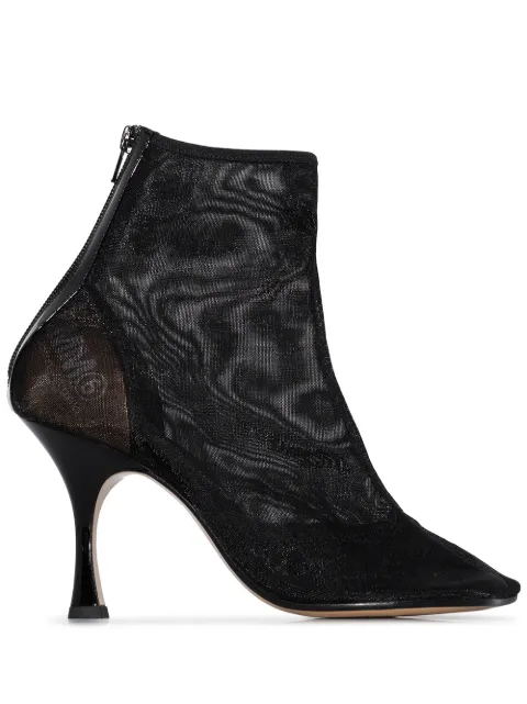 MM6 Maison Margiela mesh square toe ankle boots
