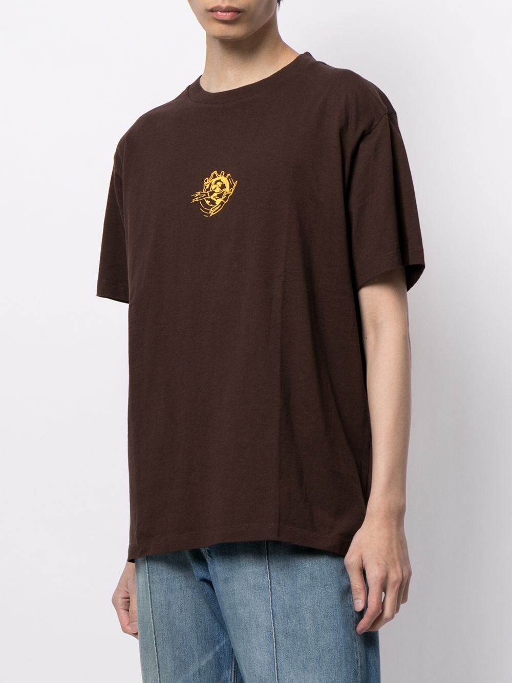 Shop Off-white Graphic Print T-shirt In Brown