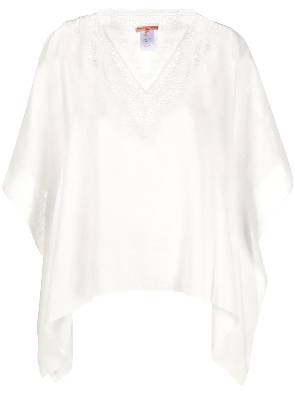 Ermanno Scervino Off White Wool Blend V-Neck Pullover Sweater