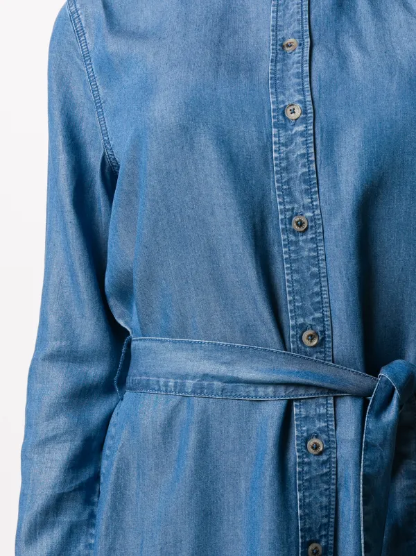 belted denim shirt dress