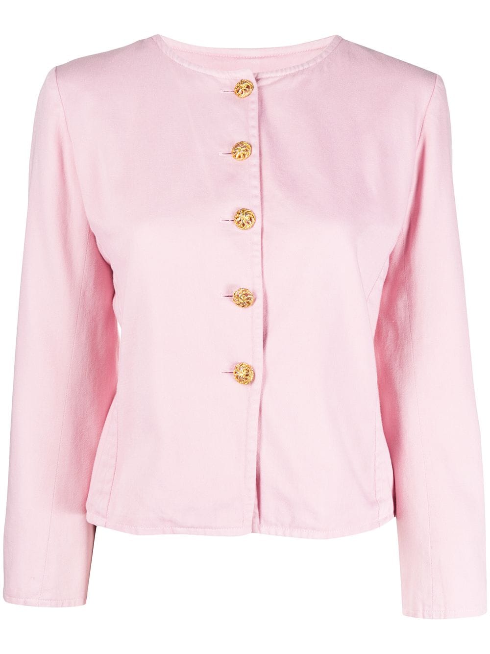 Pre-owned Saint Laurent 1980s Round Neck Jacket In Pink