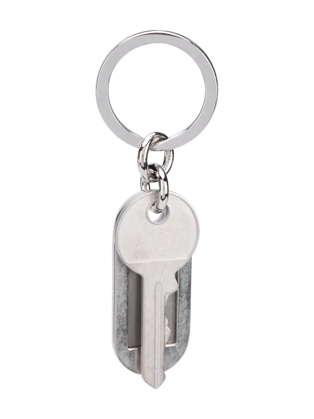 

Maison Margiela distressed tag keyring - Silver