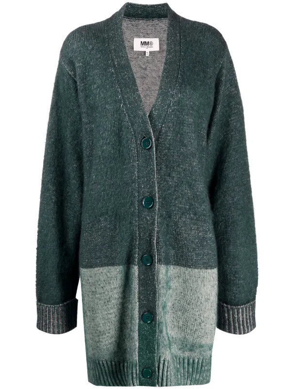 longline green cardigan
