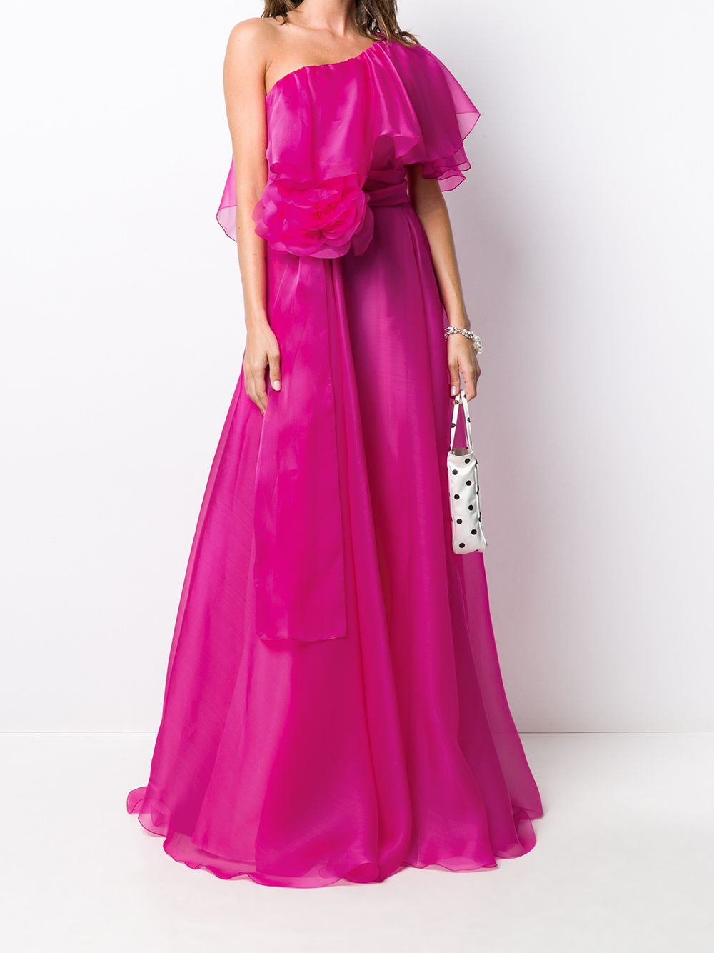 фото Blumarine one-shoulder tie-waist gown