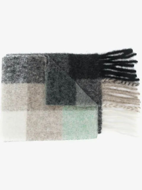 Acne Studios checked mohair-blend scarf
