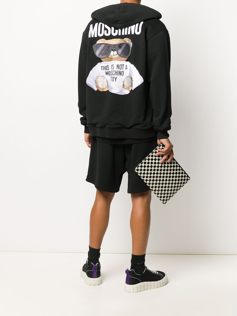 Moschino Hoodie met geborduurde teddybeer - Zwart