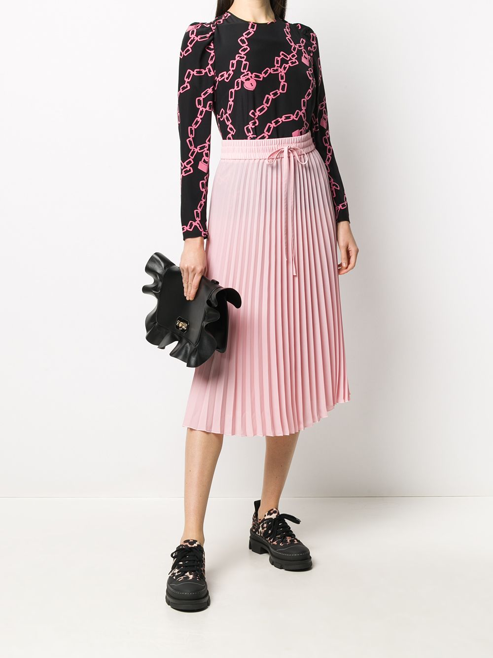 RED Valentino chain-link Print long-sleeved Blouse - Farfetch