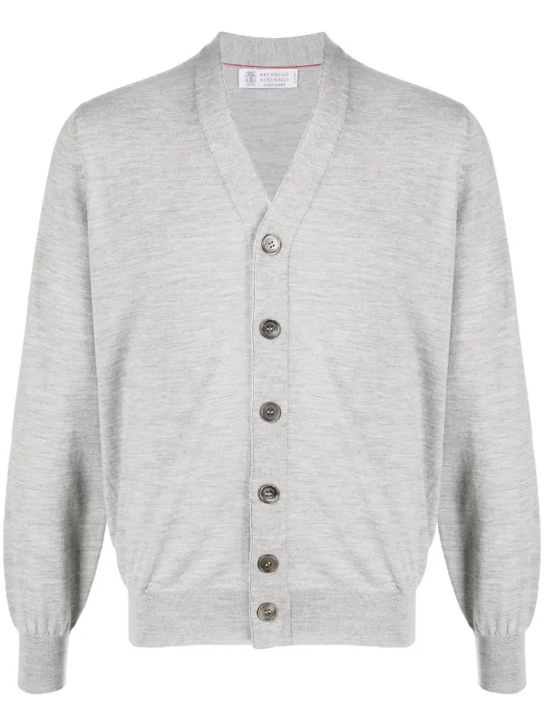 grey fine knit cardigan
