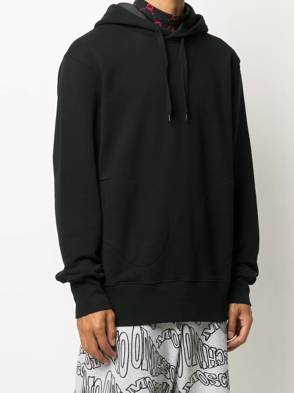  Moschino Kapuzenpullover Mit Logo Applikation   Schwarz 