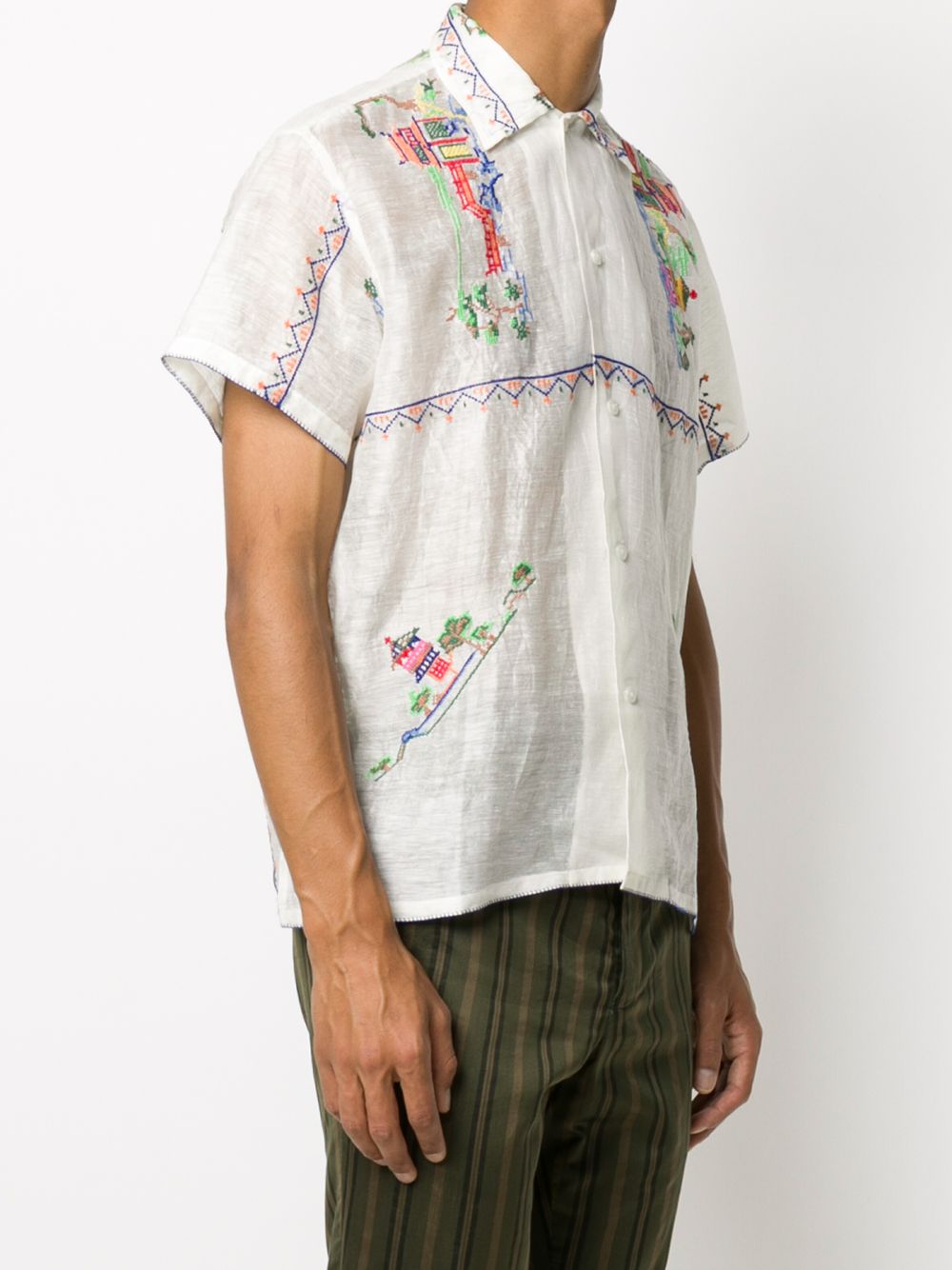 фото Bode embroidered short-sleeved shirt