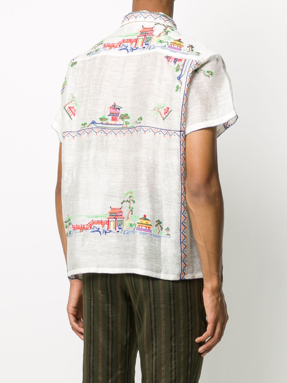 фото Bode embroidered short-sleeved shirt