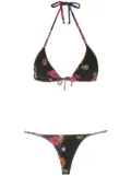 Amir Slama floral-print bikini set - Black
