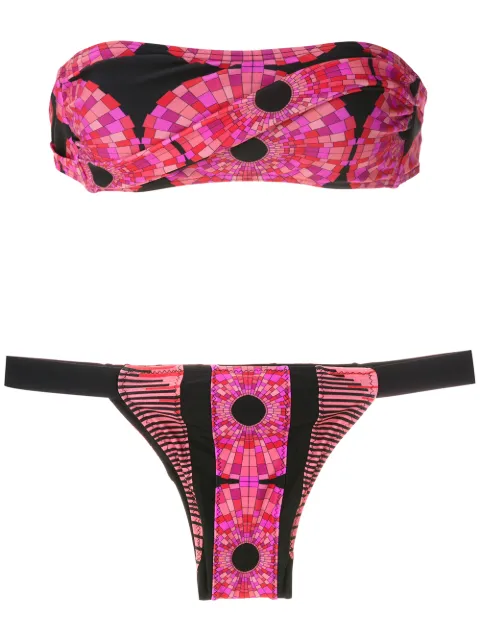 Amir Slama bikini estilo bandeau con diseño en patchwork