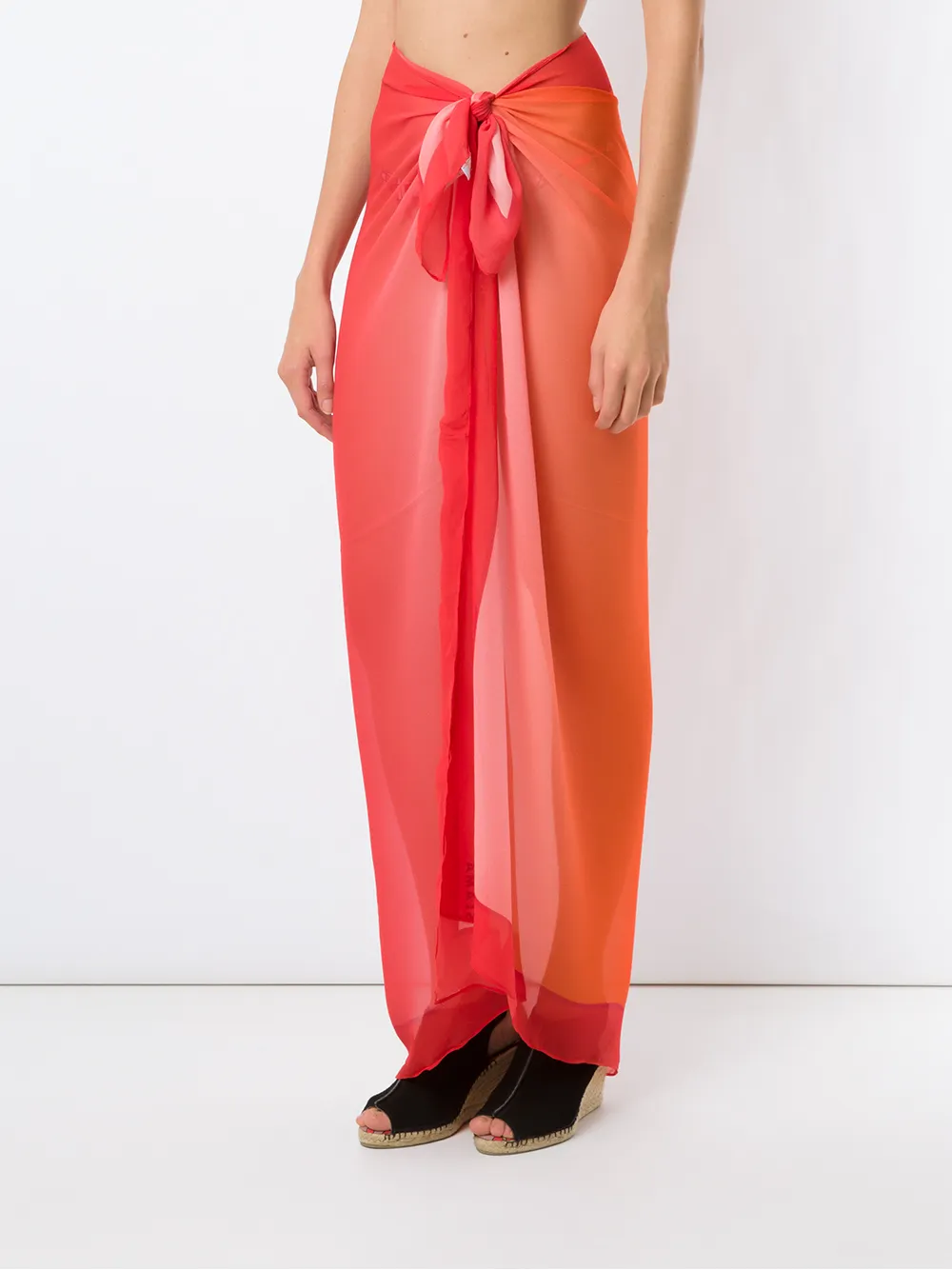 Amir Slama Silk Oversized Beach Skirt In Pink