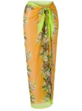 Amir Slama rose-print long sarong - Yellow