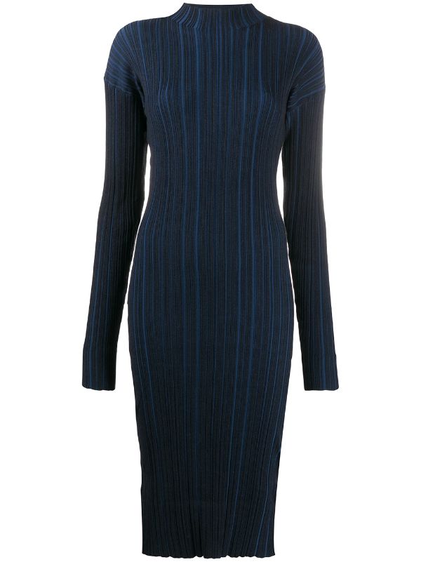 long sleeve midi ribbed dress