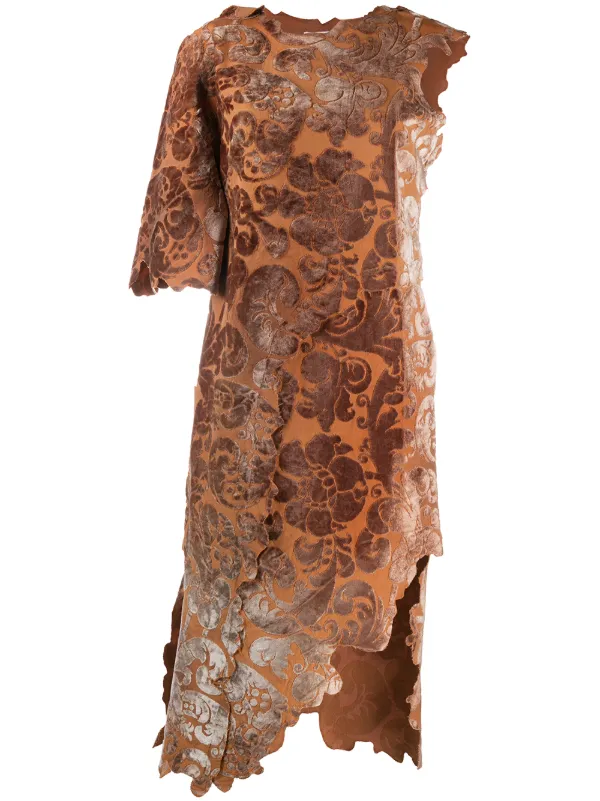 floral velvet jacquard dress
