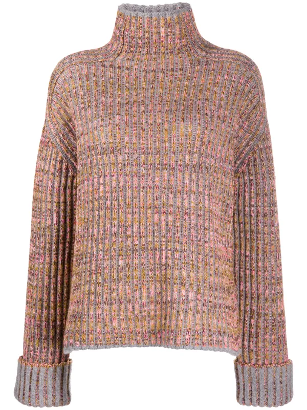 pink oversized roll neck jumper