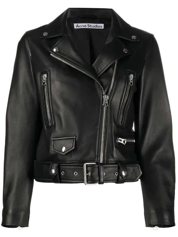 Acne Studios Leather Biker Jacket - Farfetch