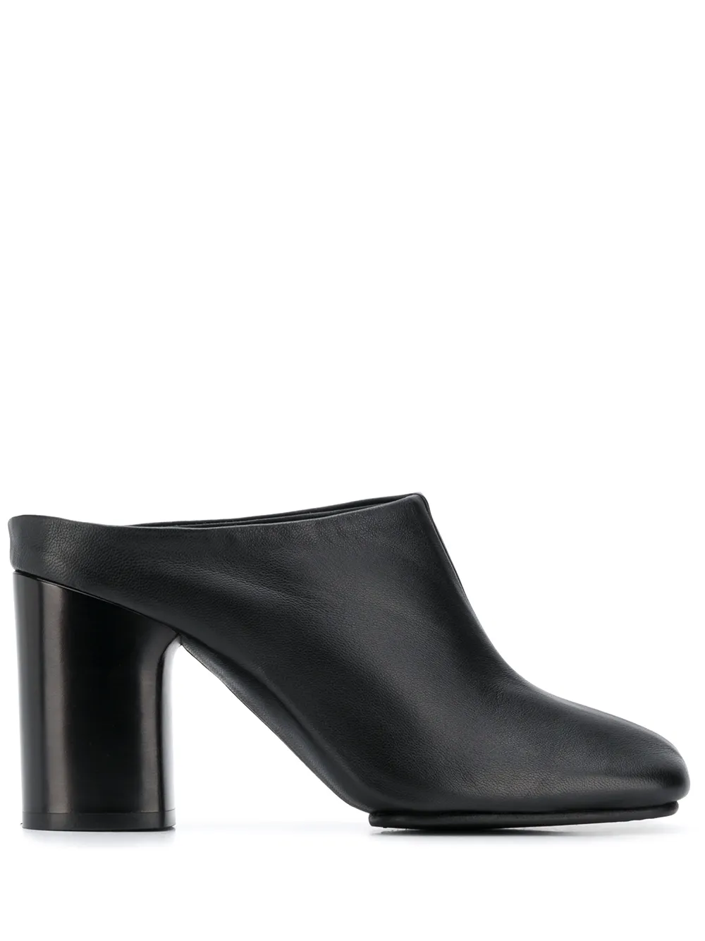 square toe leather mules