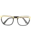 Thierry Mugler Pre-Owned 1980s cat-eye frame glasses - Gold