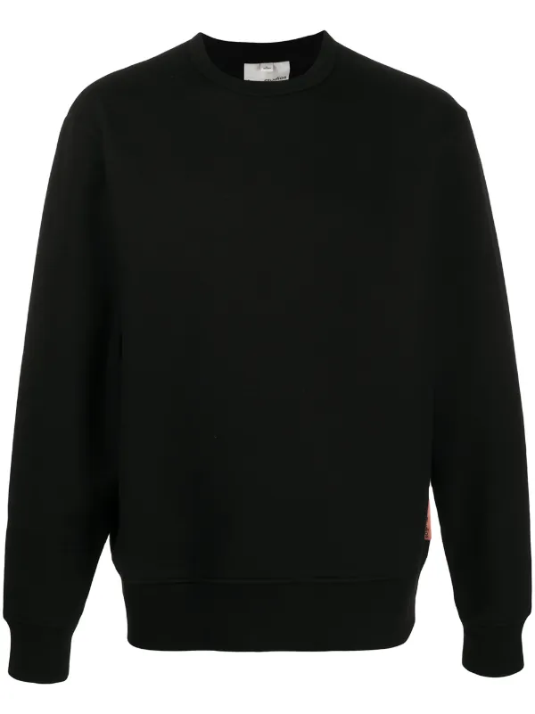 ribbed crew neck sweatshirt