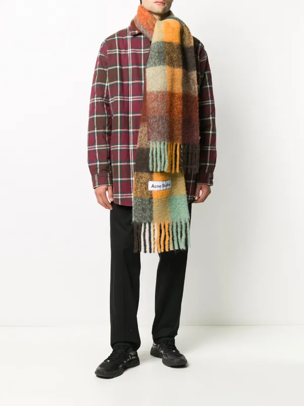 Acne studios multi check scarf clearance